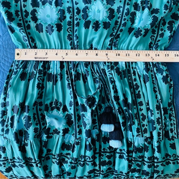 Omika Riviera Floral Maxi Dress Anthropologie XS Lisha Emerald Boho Cottagecore - Picture 8 of 15